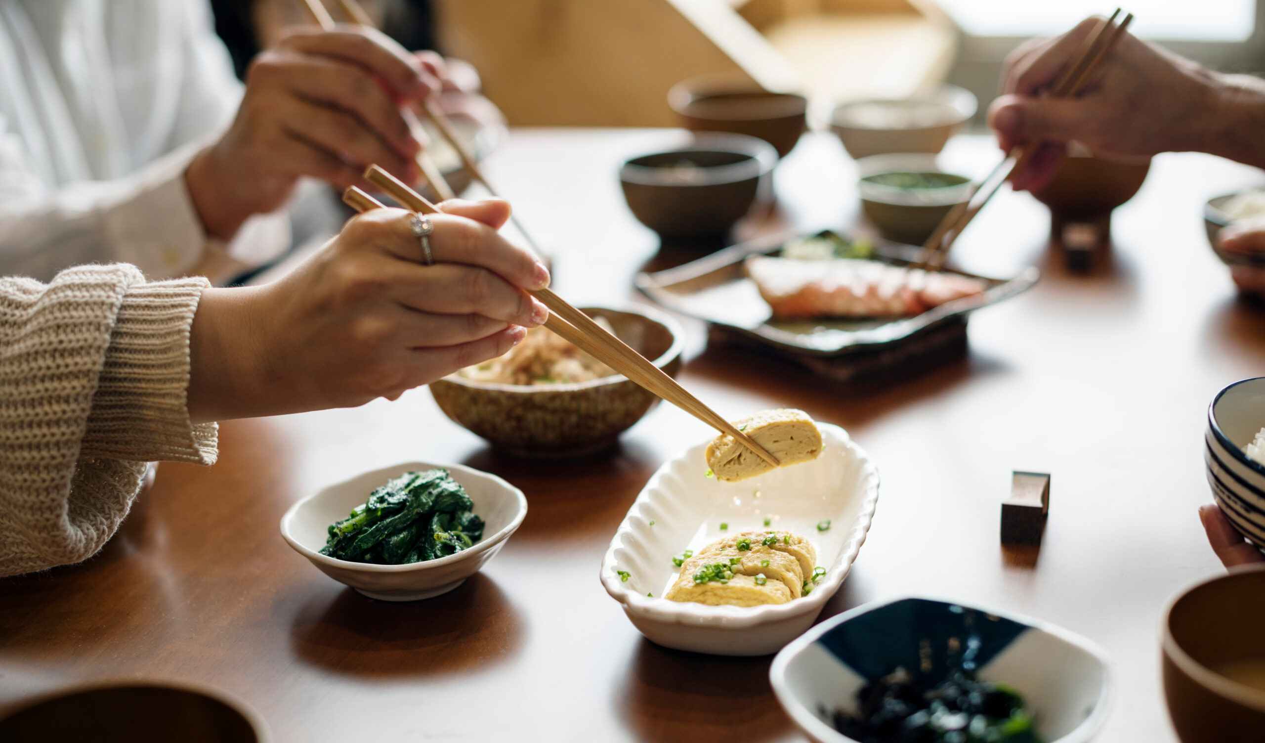 a Japanese-style dining area